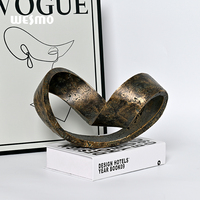 Sculpture Géométrique Moderne en Résine Formes Bouclées Statue Décor Géométrique Sculpture de Table Figurines Cube Ornements Décoratifs