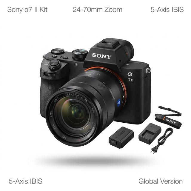 Wholesale Sony Alpha 7 II A7M2 Full Frame Mirrorless Digital Camera 24-70mm Lens 24.3MP 5-Axis IBIS 117 AF WiFi Video Bulk