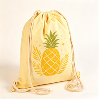 Sac à cordon en toile imprimé motif dessin animé, écologique, à fermeture rapide, résistant à l'usure, pour l'art des enfants, vente en gros