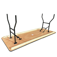 Table pliante à chevalet en bois rectangulaire de 4 pieds x 2 pieds 6 pouces (122cm x 76cm)