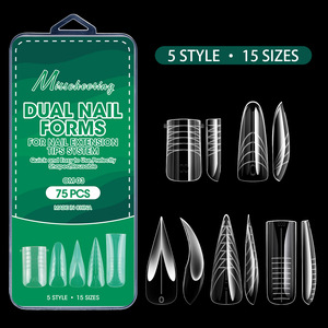 Nuevo Molde Transparente de Doble Capa No.15 5 Acrílico PMMA 75 piezas/caja para Uñas Francesas, Extensión de Uñas, Salón y Uso Personal - Product Image 2