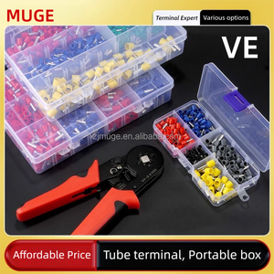 1800PCS đóng hộp hình ống dây End ve uốn thiết bị đầu cuối Bộ dụng cụ cách điện uốn thiết bị đầu cuối dây nối với Uốn Tóc bồng Kìm hsc8 6-4 Bộ - Product Image 2