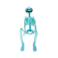 Squelettes géants articulés en plastique imprimés en typographie, décoration d'Halloween, accessoire de maison hantée extérieure, effrayant