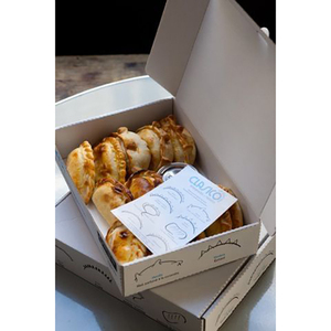 Boîte d'emballage pour empanadas avec logo personnalisé, papier d'emballage, boîtes pliantes en carton ondulé pour emballer des empanadas fourrées à la <span class=keywords><strong>viande</strong></span>, des boulettes - Product Image 6