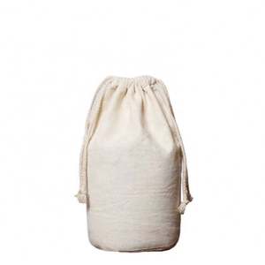 Sac à cordon en coton biologique écologique, pochette d'emballage cadeau en lin et mousseline recyclable, vente en gros pour le riz - Product Image 1