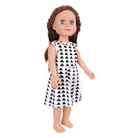 Robe de poupée MSYO personnalisée en noir et blanc, 18 pouces, vêtements faits à la main, lavables, commandes en gros