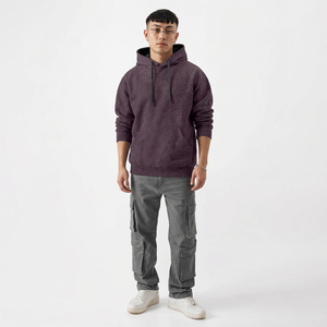 Sudadera con Capucha para Hombre, Lavada al Ácido, 260 GSM, Felpa de Algodón, Hombros Caídos, Bolsillo Canguro, Personalización de Marca - Product Image 1