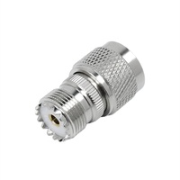 Adaptor Koaksial RF Jack UHF Jantan ke Betina N 50 Ohm Kuningan Berlapis Nikel Isolator PTFE Konektor Lurus Antena Radio Ham CB WiFi