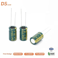 High Capacitance 16V 1500uF Aluminum Electrolytic Capacitor 10*17mm Radial Through Hole Direct Source Bulk Wholesale Free Sample