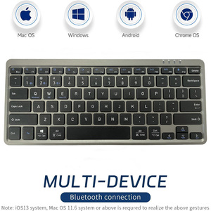 Clavier de voyage sans fil BT ergonomique, à touches à ciseaux, pliable, avec support, rechargeable, pour tablette/ordinateur portable - Product Image 5