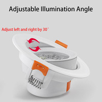 Spot LED encastré rond moderne, orientable, 3W 5W 7W 9W, blanc, éclairage commercial, décoration