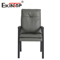 Chaise de bureau Ekintop à prix abordable, populaire, sans roulettes, en cuir
