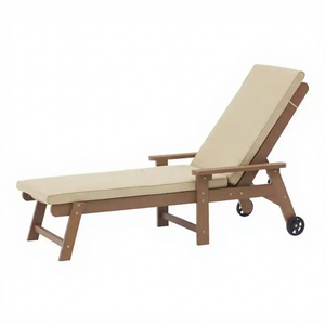 <span class=keywords><strong>Silla</strong></span> de Piscina <span class=keywords><strong>con</strong></span> Cojín y <span class=keywords><strong>Respaldo</strong></span> Ajustable, Tumbona de Playa, Tumbona de Plástico y Madera para Exteriores, Tumbona de Jardín - Product Image 2