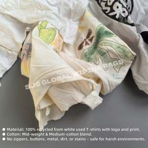 Trapos de Algodón Blancos Estampados de Alta Calidad para Limpieza Previa, Trabajos Pesados y Sucios, 100% Algodón Blanco - Product Image 4