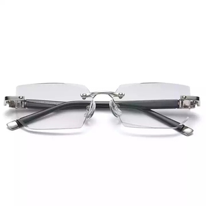 Lunettes de lecture Vintage pour hommes, coupe en diamant, métal Anti-lumière bleue, sans monture, nouvelle collection <span class=keywords><strong>2022</strong></span> - Product Image 5
