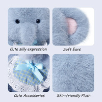 Peluche personnalisée OEM Éléphant Bleu 19,5 cm, jouet en peluche doux, certifié EN71 CE, adorables peluches pour enfants, cadeau pour bébé