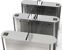 Contrôle d'accès par reconnaissance faciale, portail rotatif automatique à hauteur totale, en acier inoxydable SUS304, pour intérieur et extérieur
