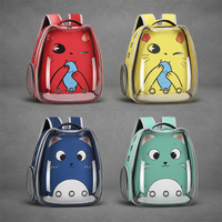 Sac à dos de transport pour animaux de compagnie, portable et pliable, avec design oreilles de chat de dessin animé, fenêtre bulle transparente en forme de capsule spatiale, respirant, pour la randonnée en extérieur