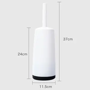 Cepillo de limpieza de inodoro de silicona con mango largo y base de pie, herramienta de limpieza doméstica de plástico para accesorios de baño y WC - Product Image 6