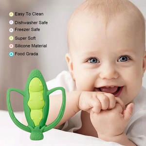 OEM/ODM מורדדורס דה סיליקון לפת 12.5 אינץ' 3.15*3.7 אינץ' תרמיל אפונה לתינוק בקיעת שיניים סיליקון נשכן לתינוק עם ידיות אחיזה - Product Image 3