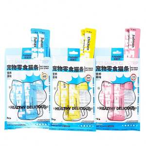 Golosinas húmedas para gatos lamibles, pollo, atún, salmón, sabor alto en proteínas, 50% contenido de carne, piel y abrigo, salud, 15g * 5 uds/bolsa - Product Image 2