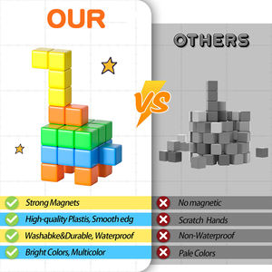 لبنات بناء مغناطيسية بلاستيكية للأطفال الصغار والأطفال-تطوير سلامة الإبداع المعتمد من مونتيسوري الحسية الصديقة للتوحد - Product Image 4