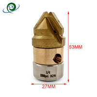 Buse de nettoyage haute pression en laiton, forme tête de perceuse, 1/4 pouce, 2200 PSI, 3 GPM, base en acier inoxydable pour la découpe de conduites de liquide de refroidissement