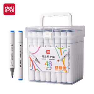 Deli Double-ended Marker 48 Colors Art Marker HM188-48 Student Use - Product Image 1