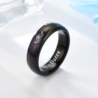NIEUWE Slimme Sieraden Mood Ring Koning Koningin Letter Emotie Gevoel Kleurveranderende Paar Temperatuurring voor Bruiloft Verlovingscadeau