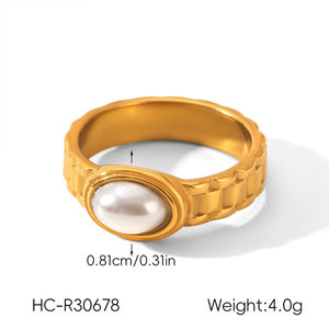 Anillo de Reloj de Moda de Acero Inoxidable Chapado en Oro Fino de 14k y 18k Que No Se Deslustra, con Circonitas, para Mujer - Product Image 5