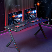 G1 Bureau ergonomique à LED RVB pour les joueurs Station de travail à hauteur réglable avec surface MDF au design moderne Home Office Esports Furniture