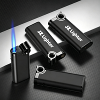 Briquet à gaz butane personnalisé avec logo, en métal, coupe-vent, rechargeable, finition mate givrée, pour cadeau publicitaire, vente en gros d'usine