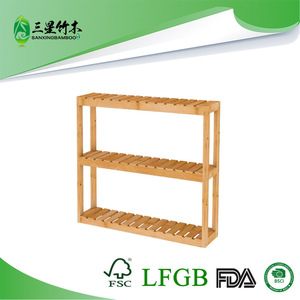 Bamboo Adjustable Three-Tier <b>Wall</b>-<b>Mounted</b> Storage Rack, Multifunctional Storage <b>Shelf</b> for Home, Bathroom, and Living Room - Product Image 5