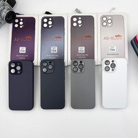 Nouvelle Coque de Luxe en Verre AG avec Protection d'Objectif, Coque Givrée Anti-Rayures en Silicone pour iPhone 15 Pro Max