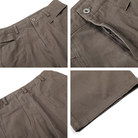 Pantalon de travail unisexe en coton coupe ample style rétro américain, jambe large, silhouette décontractée, type cargo