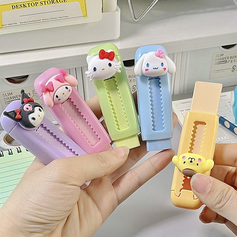 Cartoon Push Pull Retractable Eraser Small