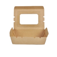 Boîtes en papier kraft jetables écologiques Senang 1200 avec logo personnalisé, finition mate, pour poulet frit, riz frit, nouilles à emporter
