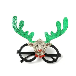 China Supplier Christmas Accessories deer Glasses children Antler sequins glasses adult christmas party glasses