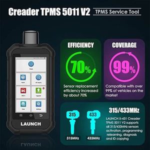 2025 LAUNCH X431 Creader <strong>TPMS</strong> 5011 V2 Tire Pressure <strong>Programming</strong> <strong>Sensor</strong> OBD2 Scanner Tool Supports All 315/433MHz Diagnostic Tool - Product Image 4