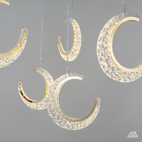 Accessoires de mariage, guirlandes lumineuses en acrylique à 10 têtes en forme de lune, décoration de mariage romantique créative pour parc, lampes décoratives, vente en gros