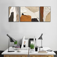 Peintures murales originales de haute qualité, abstraites modernes, texture 3D, 3 pièces, huile sur toile, décoration élégante, cadre en bois, taille personnalisée