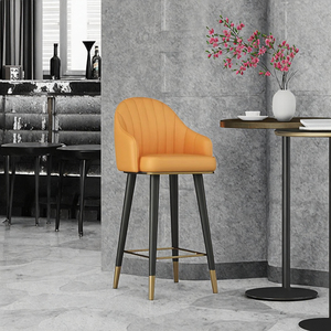 Ensemble de tabourets de bar et de chaises de restaurant modernes et abordables pour hôtel et salon, en cuir PU noir, livraison gratuite - Product Image 3