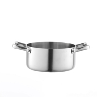 Marmite en acier inoxydable en alliage de titane, plus épaisse, avec deux poignées et couvercle en verre, 24 cm, pour cuisinière à gaz et plaque à induction