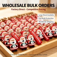 Porte-clés en PVC 3D personnalisé, fabrication directe d'usine, OEM ODM, porte-clés en caoutchouc souple avec forme et logo personnalisés pour cadeaux de Noël