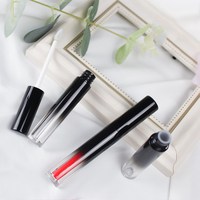 Gradient Black 3ml Tube de brillant à lèvres vide avec emballage cosmétique brosse pour rouge à lèvres et outils de maquillage soins de la peau