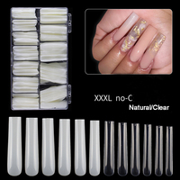 504 pièces 3XL No C Long Ballerina Square Nail Tips Full Cover Professional Coffin ABS Artificial Finger Manicure Salon Tools