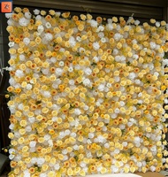 Mur floral en tissu jaune et blanc personnalisé pour mariages Toile de fond murale florale de fleurs artificielles personnalisée pour décorations de fête