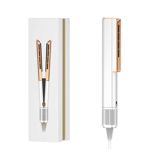 Professional Model Electric Hair Straightener for Curly Straight Hair LCD Display Titanium Plate Dual Purpose Airstyler