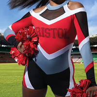 Costume de pom-pom girl de haute qualité pour filles, jupe de danse sublimée, uniforme respirant en polyester et élasthanne, personnalisable avec strass