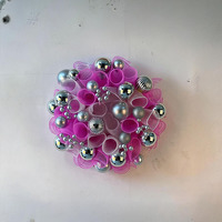 Nouvelle Guirlande de Noël 2026 Violette avec Boules en Plastique et Tulle, Décoration Murale Exquise pour Intérieur et Porte